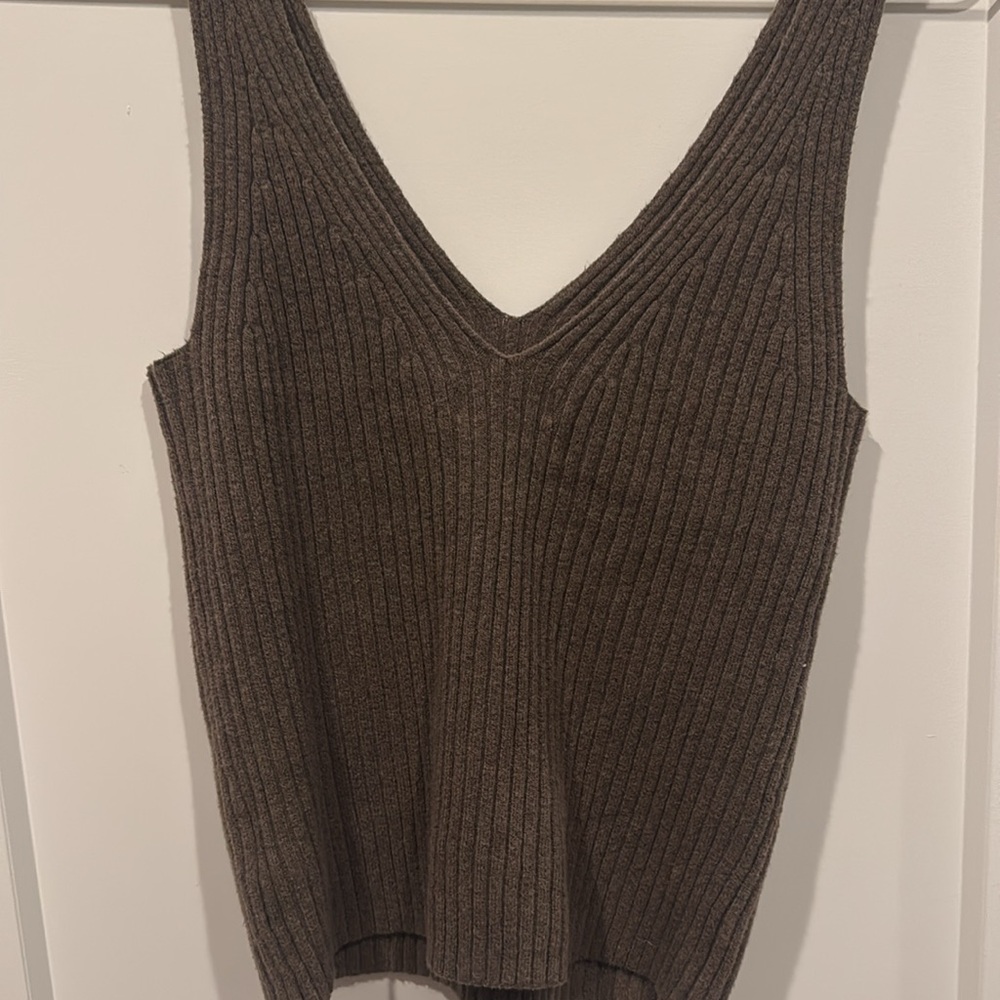 GAP Brown Ribbed Fitted Tank Top - Picture 4 of 4
